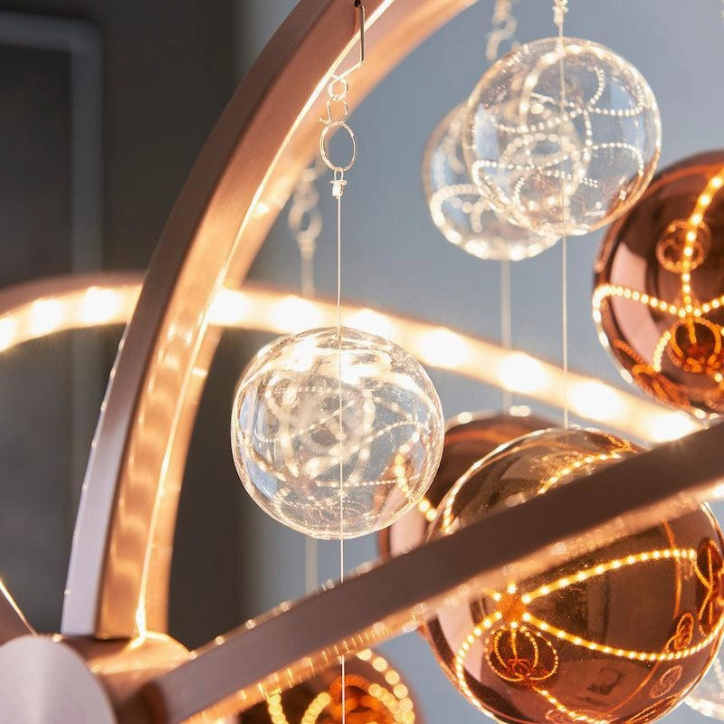 Endon Muni Copper & Clear Glass Pendant Ceiling Light