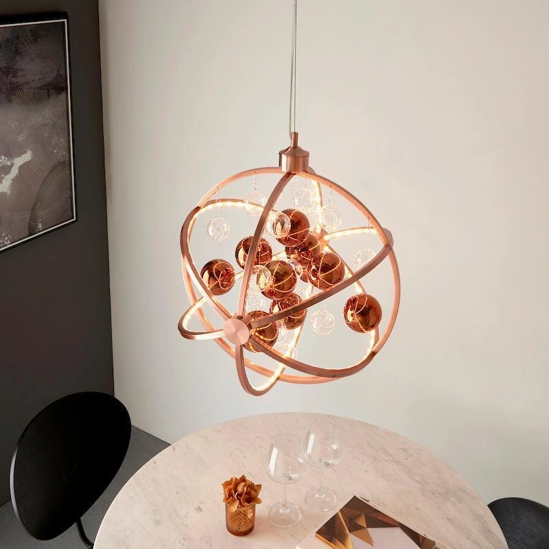 Endon Muni Copper & Clear Glass Pendant Ceiling Light