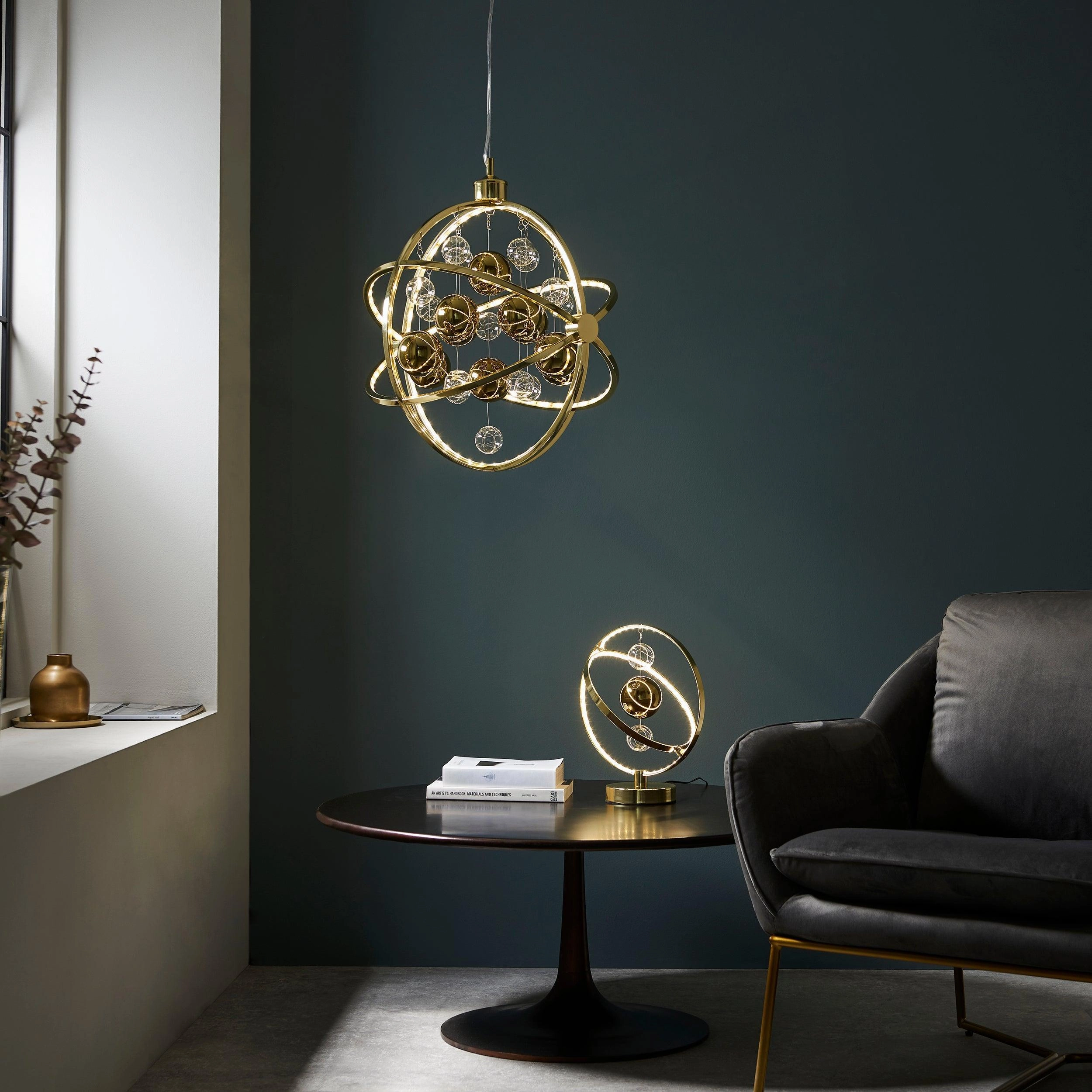 Endon Muni Gold Modern LED Ceiling Pendant