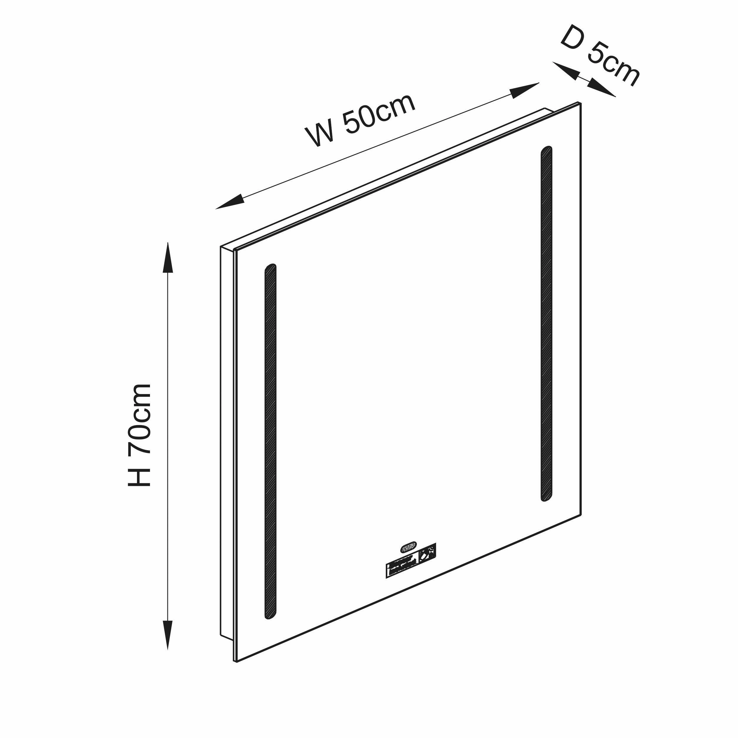 Endon Nero Mirror Bathroom Wall Light - IP44