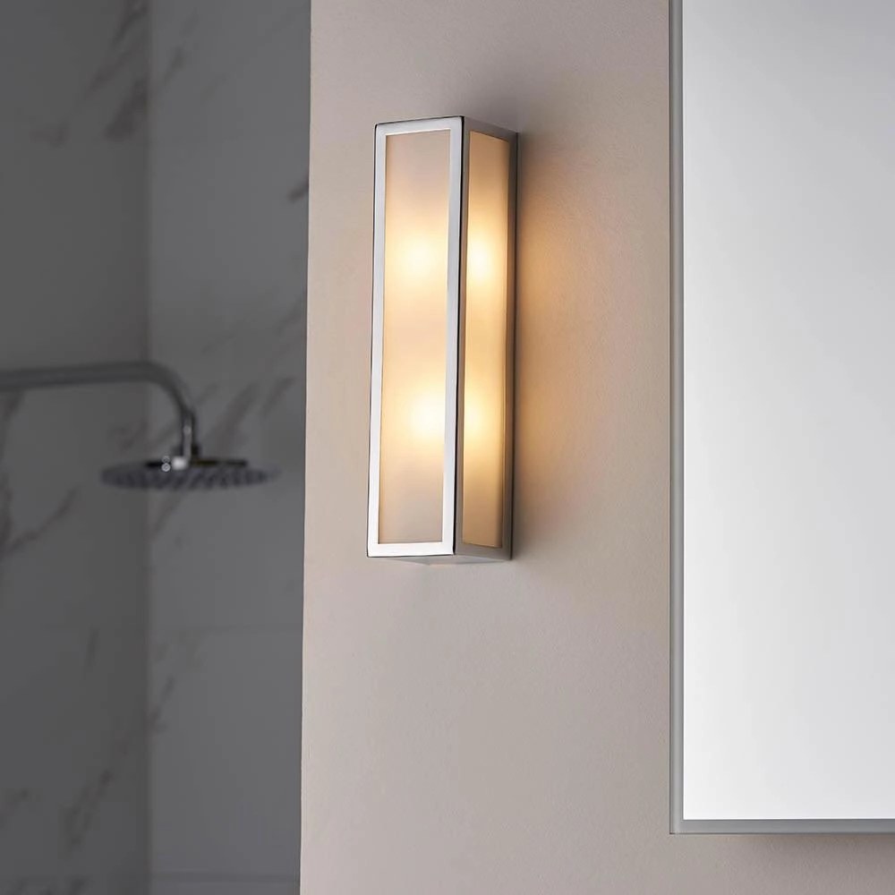 Endon Newham 2 Light Chrome Finish Bathroom Wall Light