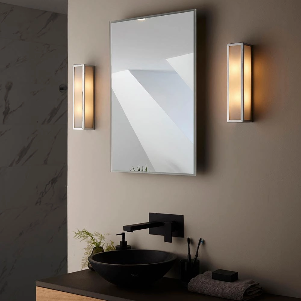 Endon Newham 2 Light Chrome Finish Bathroom Wall Light