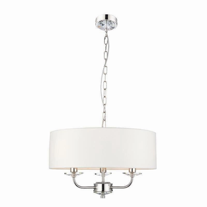 Endon Nixon 3 Light Nickel & Crystal Glass Ceiling Pendant - Open Box flush mount ceiling fixture