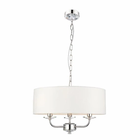 Endon Nixon 3 Light Nickel & Crystal Glass Ceiling Pendant - Open Box flush mount ceiling fixture