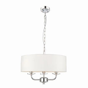 Endon Nixon 3 Light Nickel & Crystal Glass Ceiling Pendant - Open Box white ceiling lamp