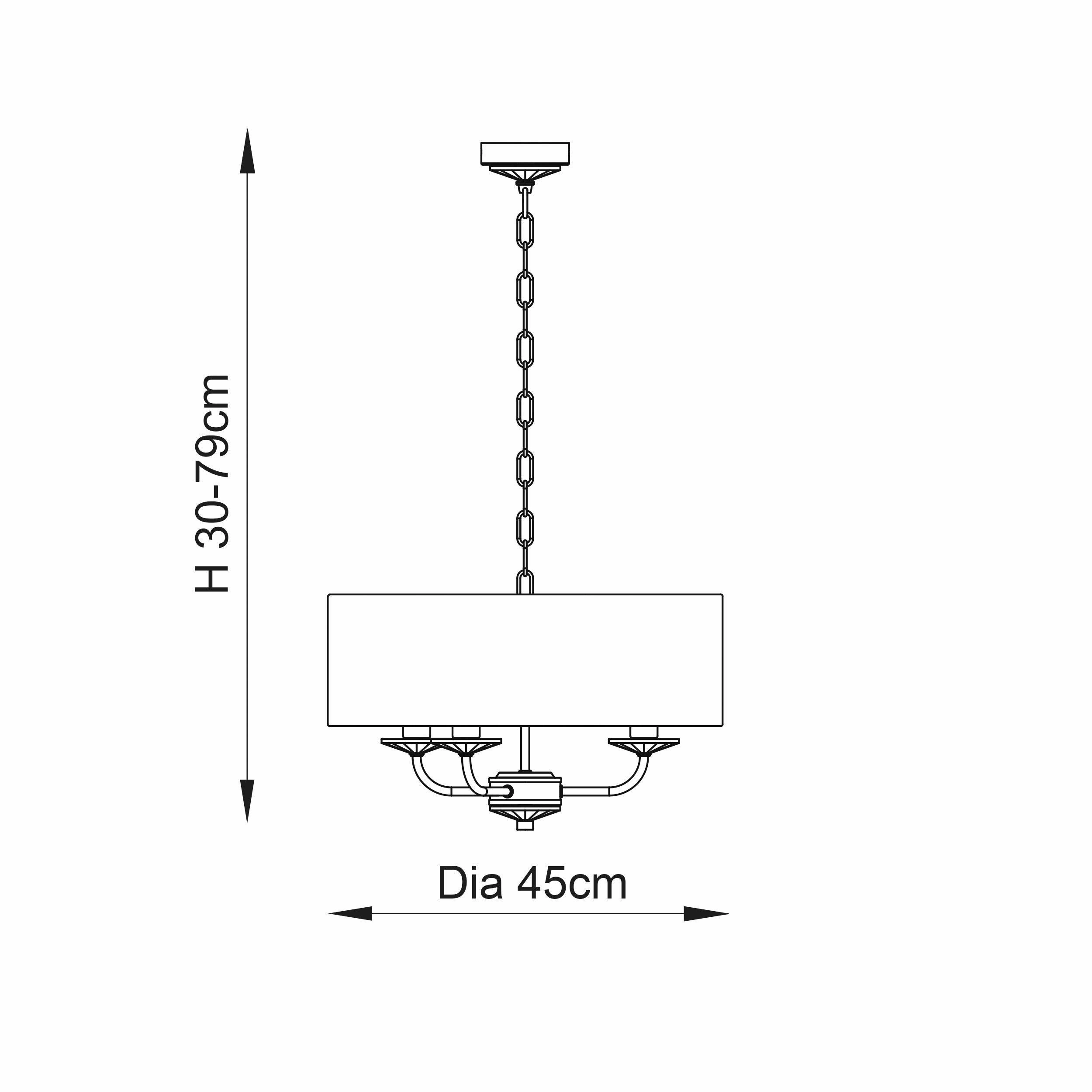 Endon Nixon 3 Light Nickel & Crystal Glass Ceiling Pendant - Open Box