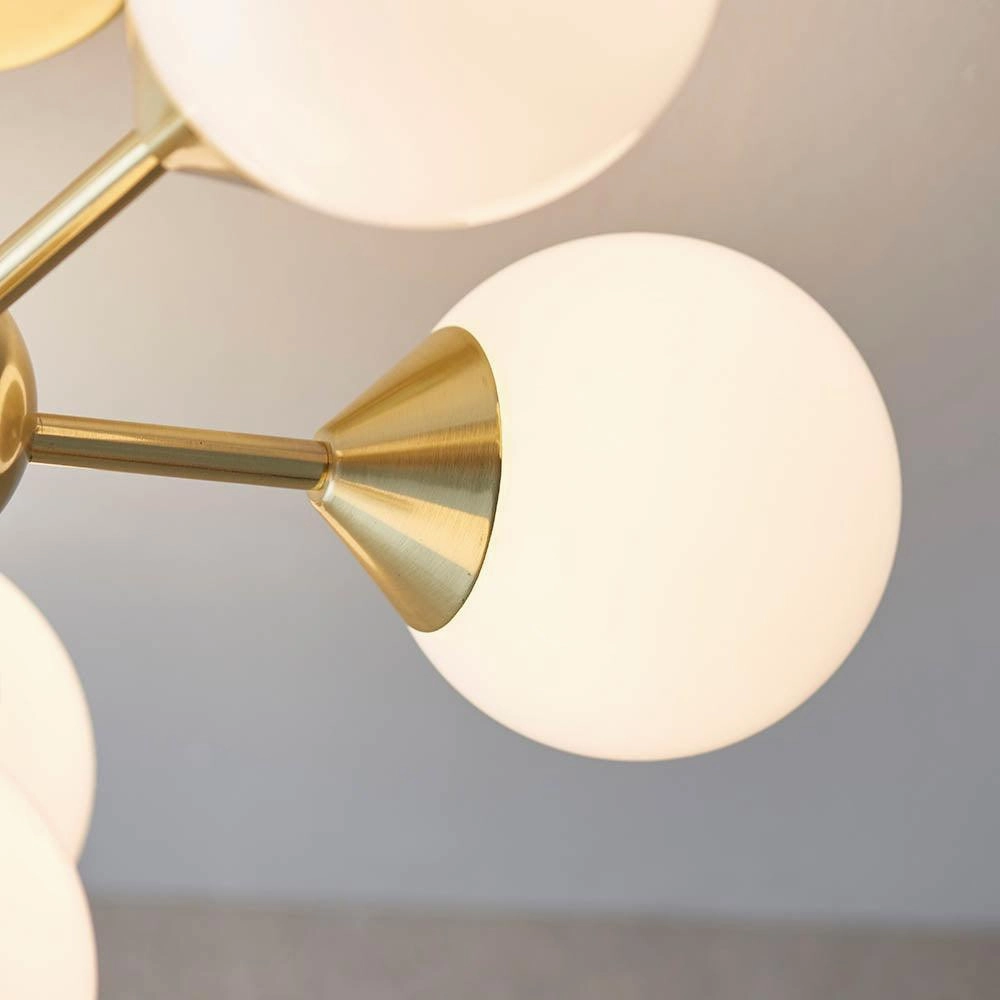 Endon Oscar 6 Light Brass Finish Semi Flush Ceiling Light - Open Box