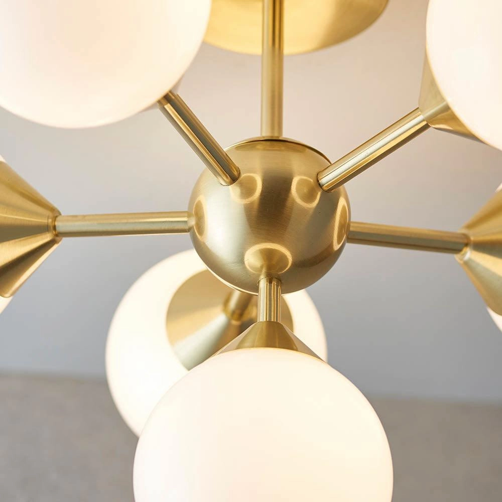 Endon Oscar 6 Light Brass Finish Semi Flush Ceiling Light - Open Box