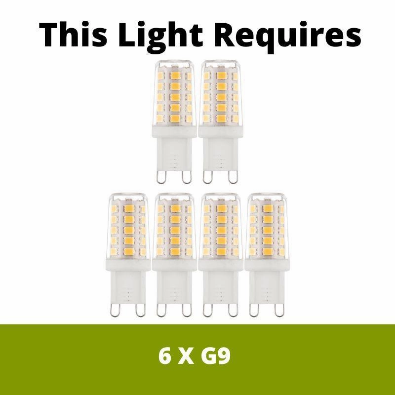 Endon Oscar 6 Light Brass Finish Semi Flush Ceiling Light - Open Box