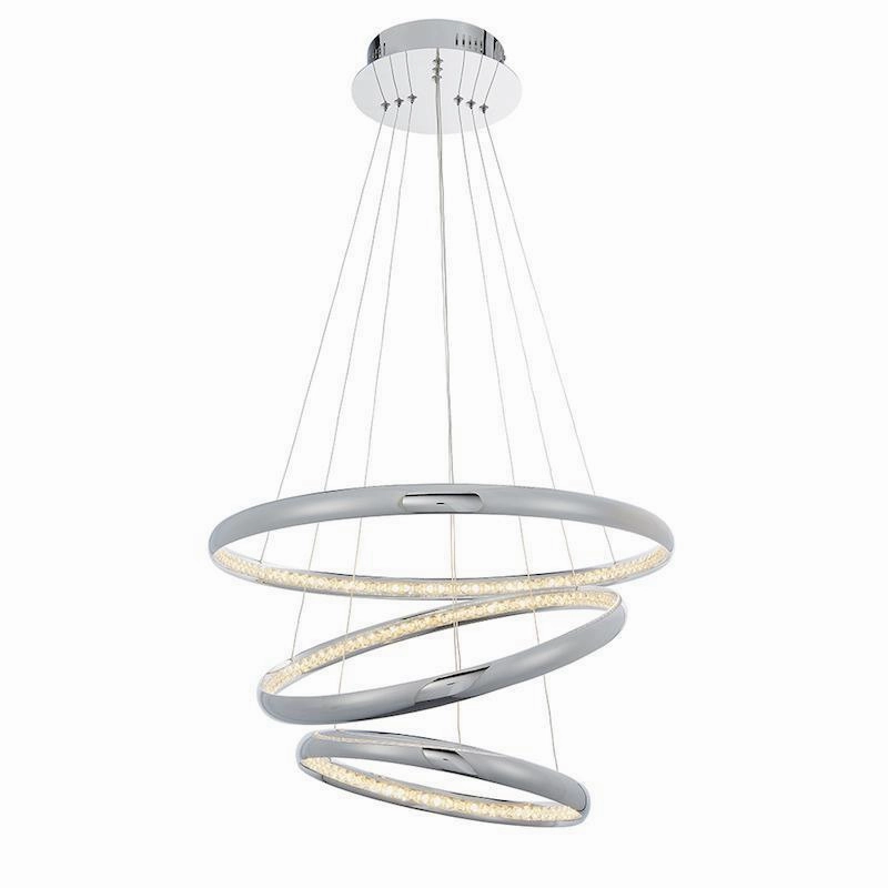 Endon Ozias 1 Light Chrome & Crystal Ceiling Pendant soft glow ceiling light