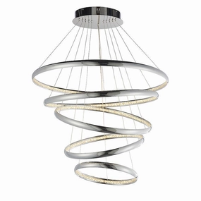 Endon Ozias 1 Light Chrome LED Large Ceiling Pendant soft glow ceiling light