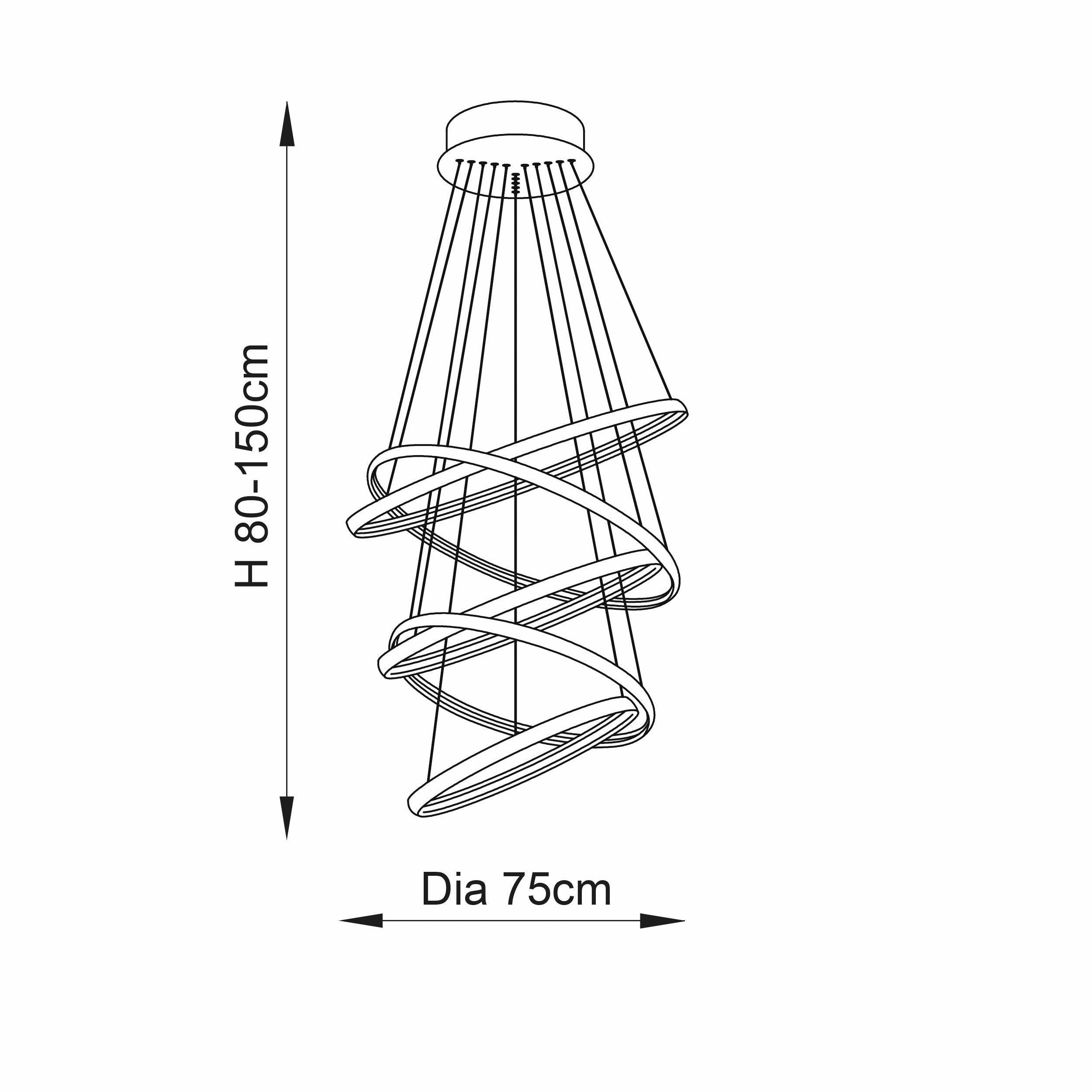 Endon Ozias 1 Light Chrome LED Large Ceiling Pendant