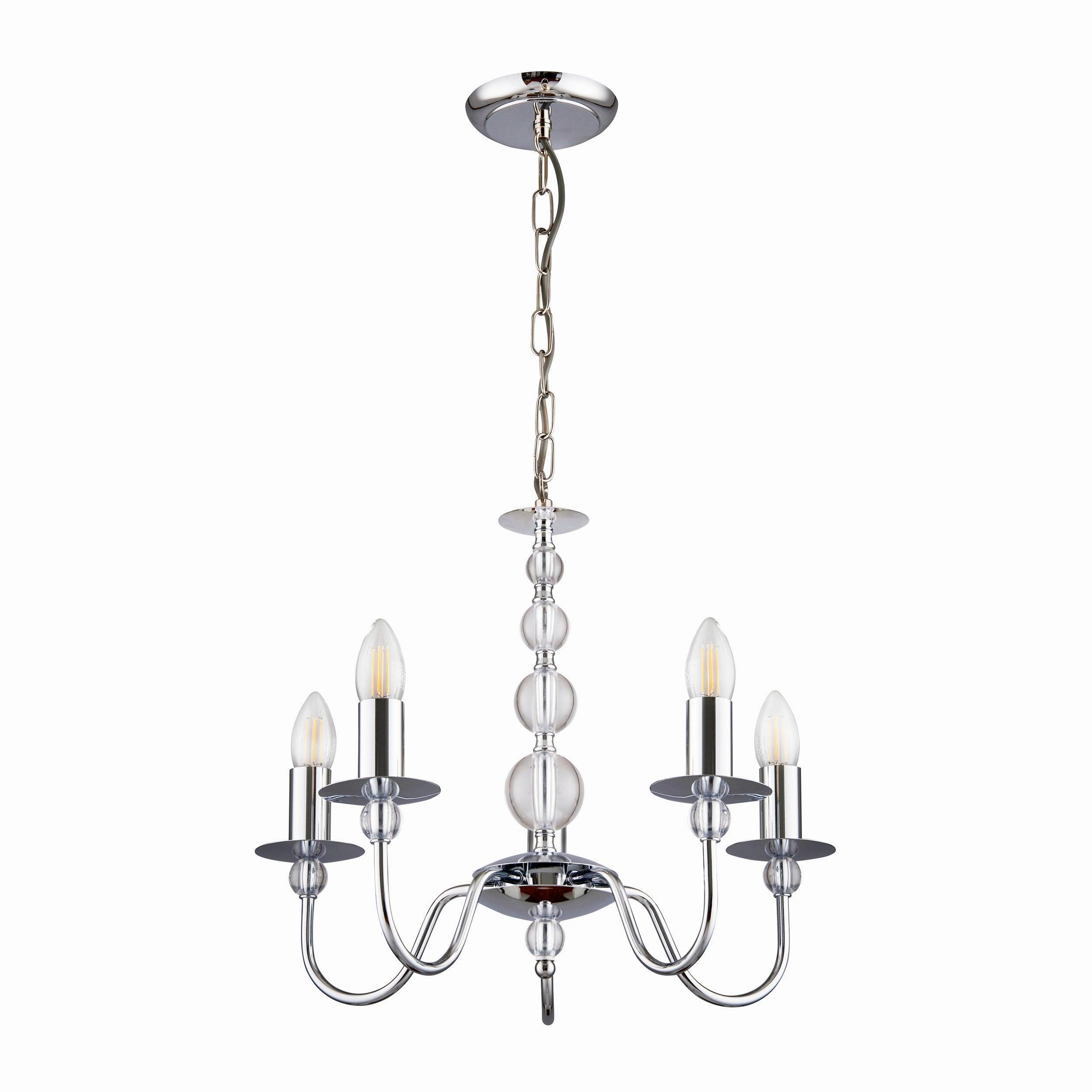 Endon Parkstone Chrome Finish 5 Light Chandelier