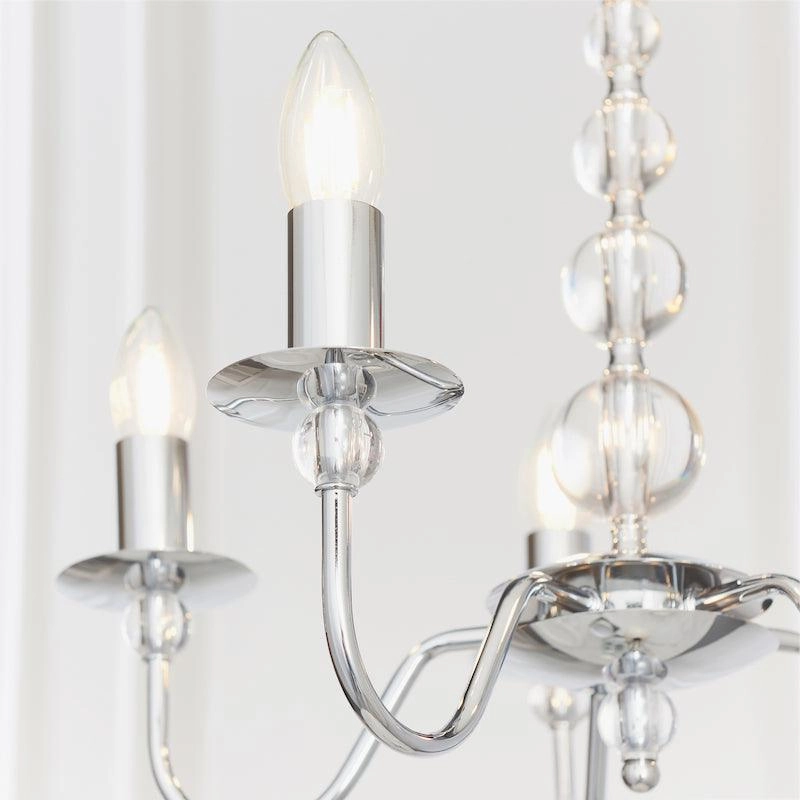 Endon Parkstone Chrome Finish 5 Light Chandelier