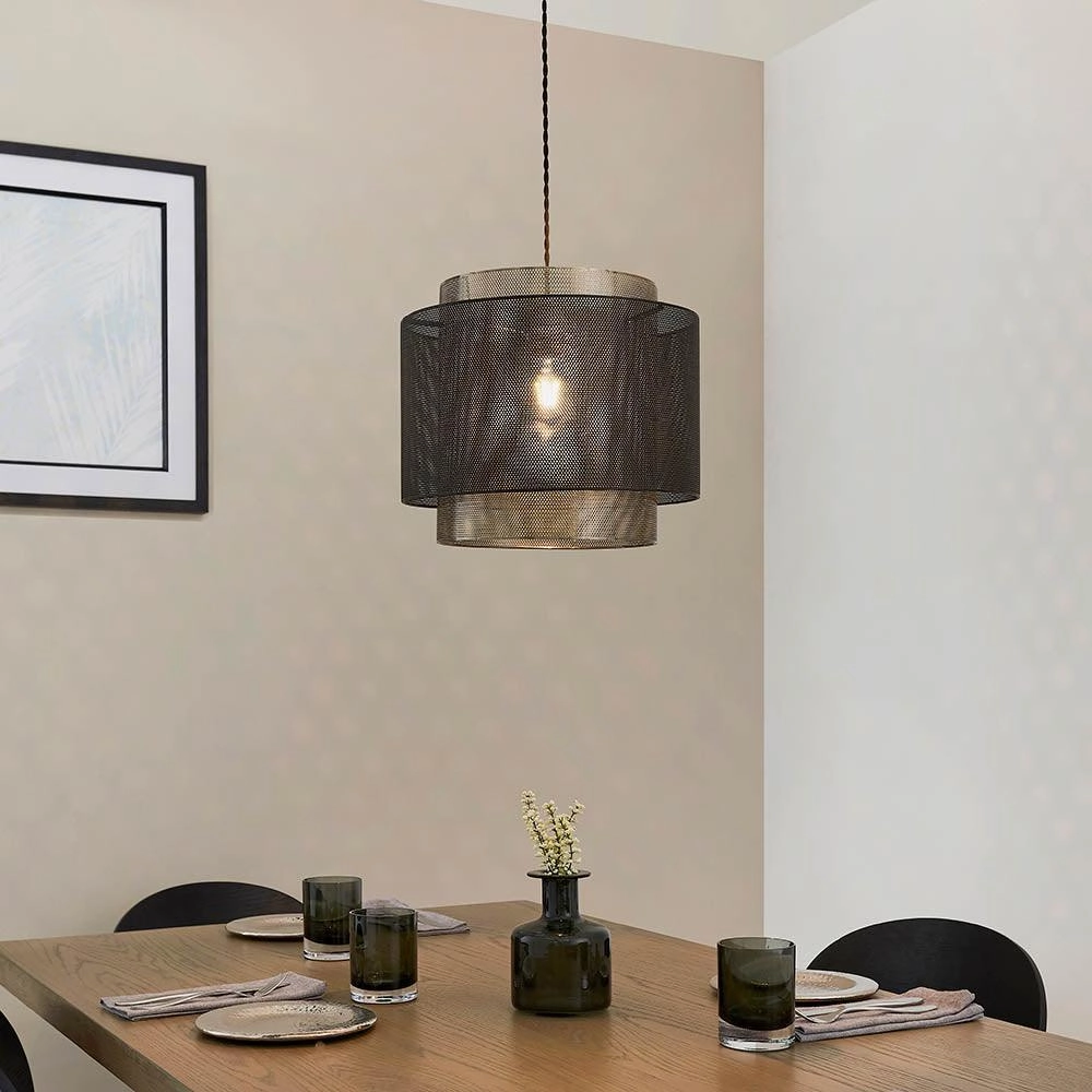 Endon Plexus 1 Brass Finish Light Pendant - Small