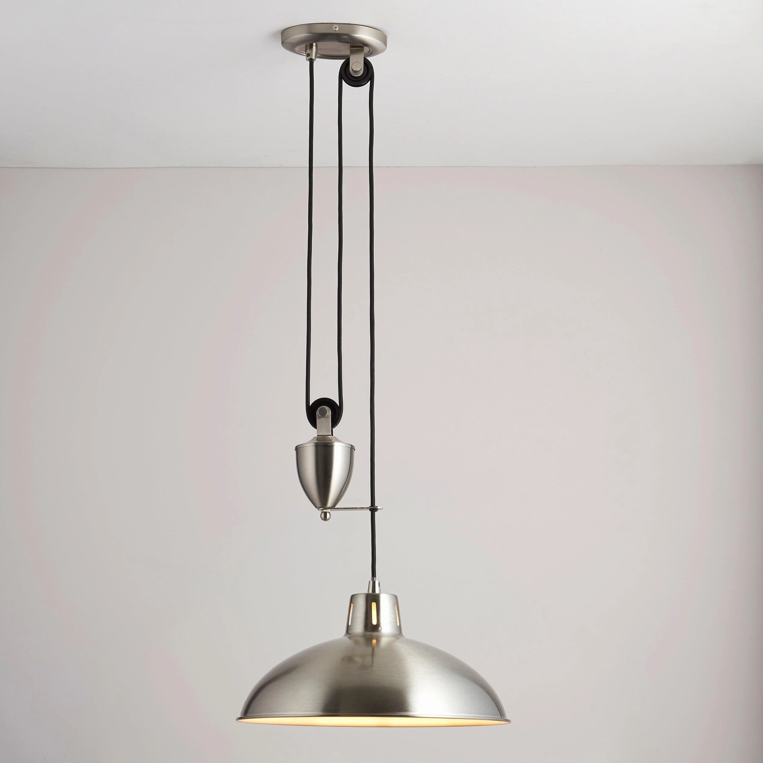 Endon Polka Satin Nickel Finish Pendant Ceiling Light