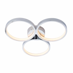 Endon Radius 3 Light Chrome LED Semi Flush Bathroom Light ambient ceiling fixture