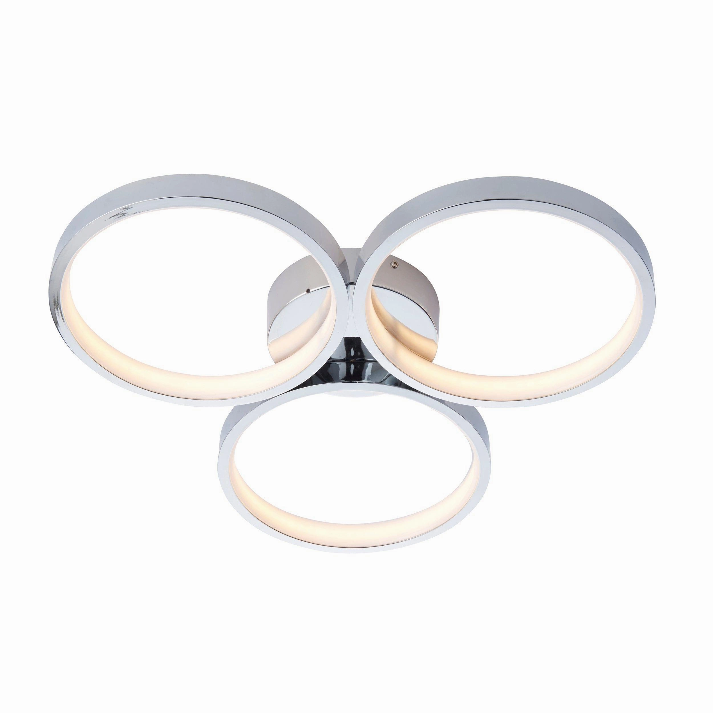 Endon Radius 3 Light Chrome LED Semi Flush Bathroom Light ambient ceiling fixture