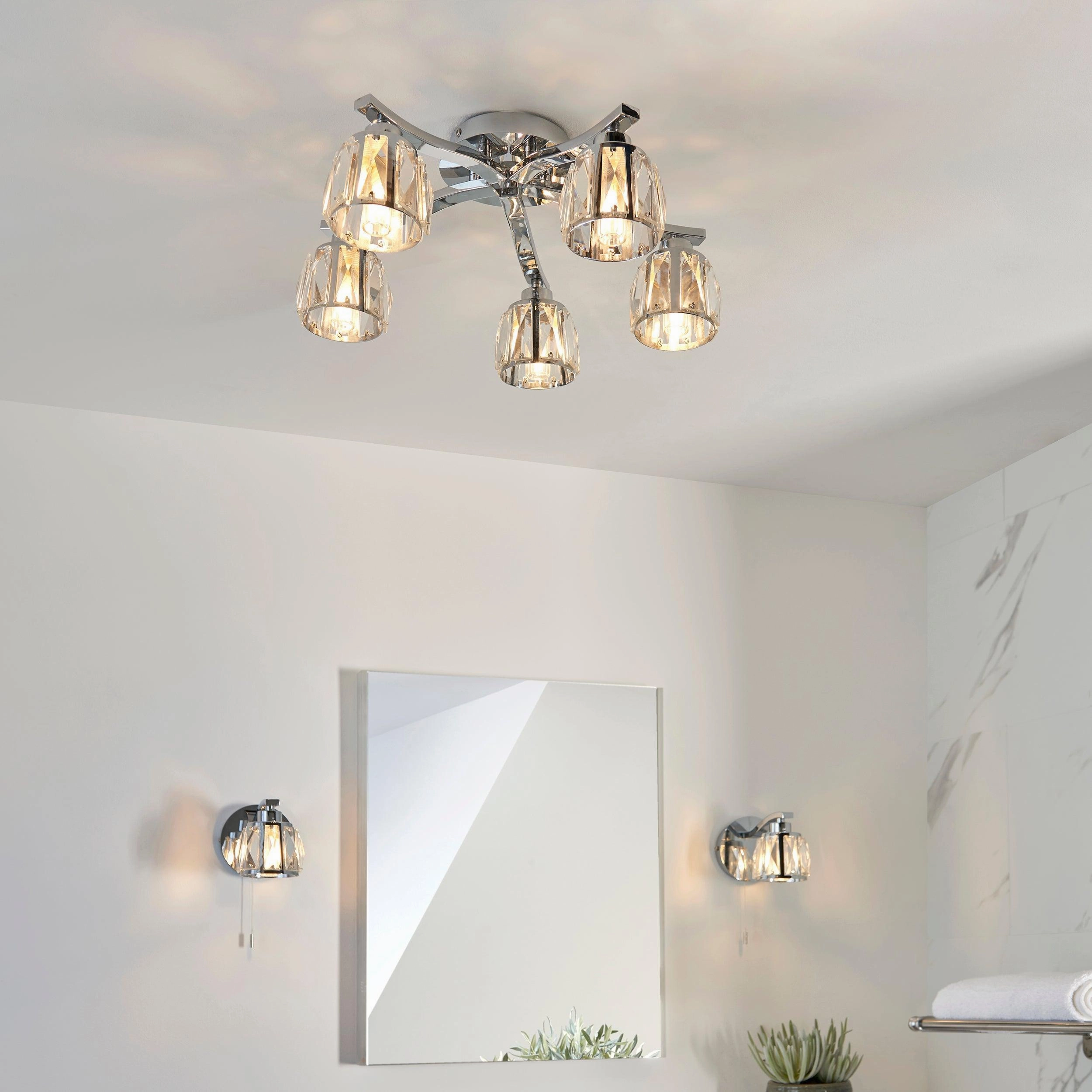 Endon Ria Chrome Finish Bathroom Wall Light