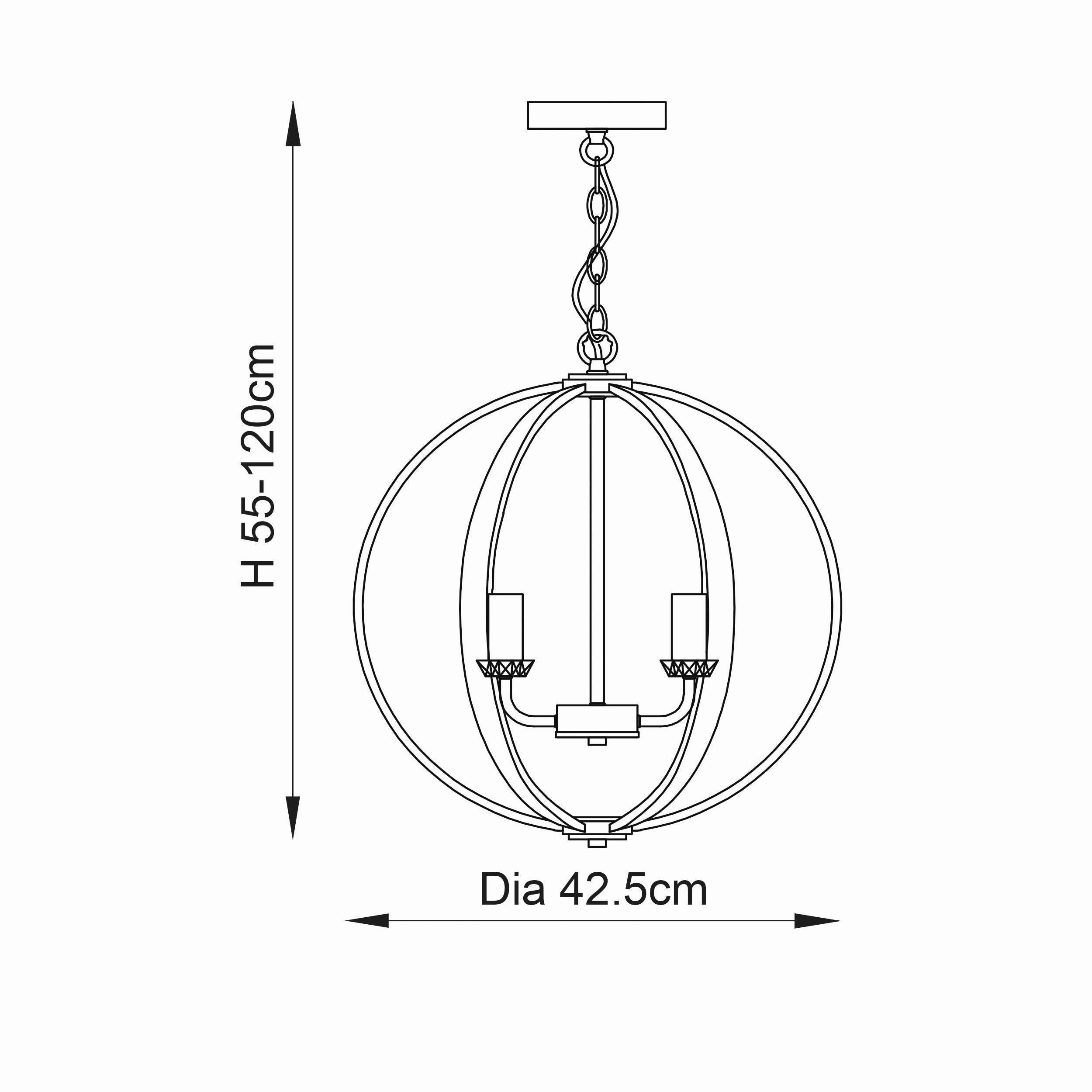 Endon Ritz 3 Light Nickel Ceiling Pendant