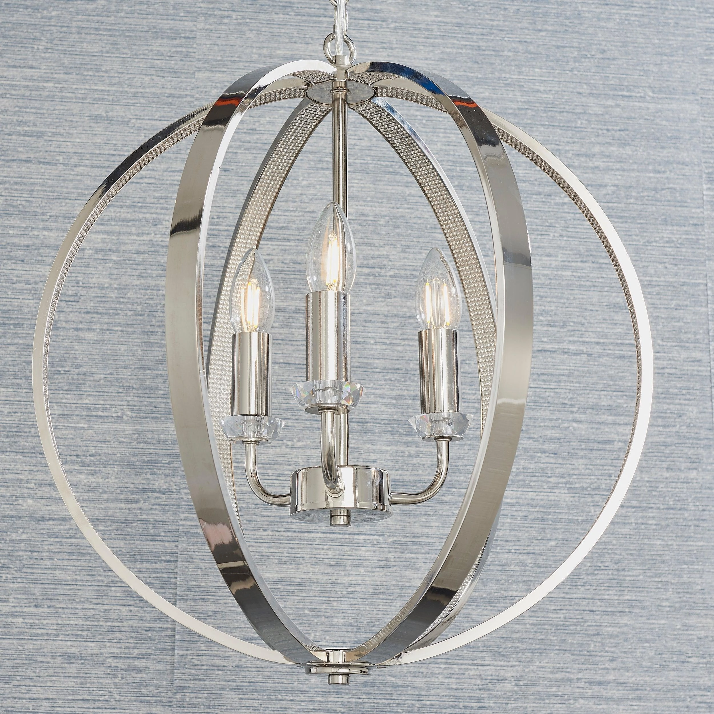 Endon Ritz 3 Light Nickel Ceiling Pendant