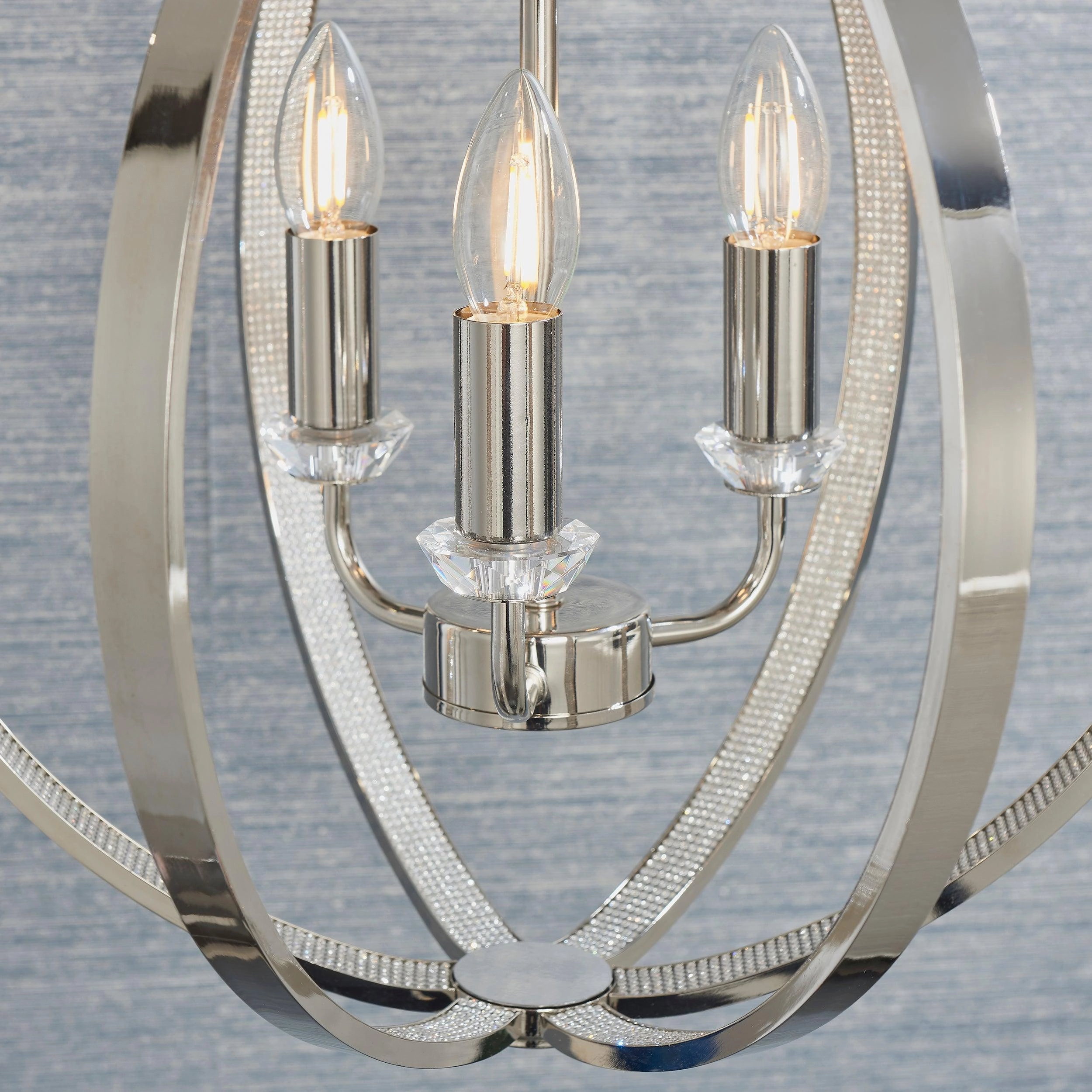 Endon Ritz 3 Light Nickel Ceiling Pendant