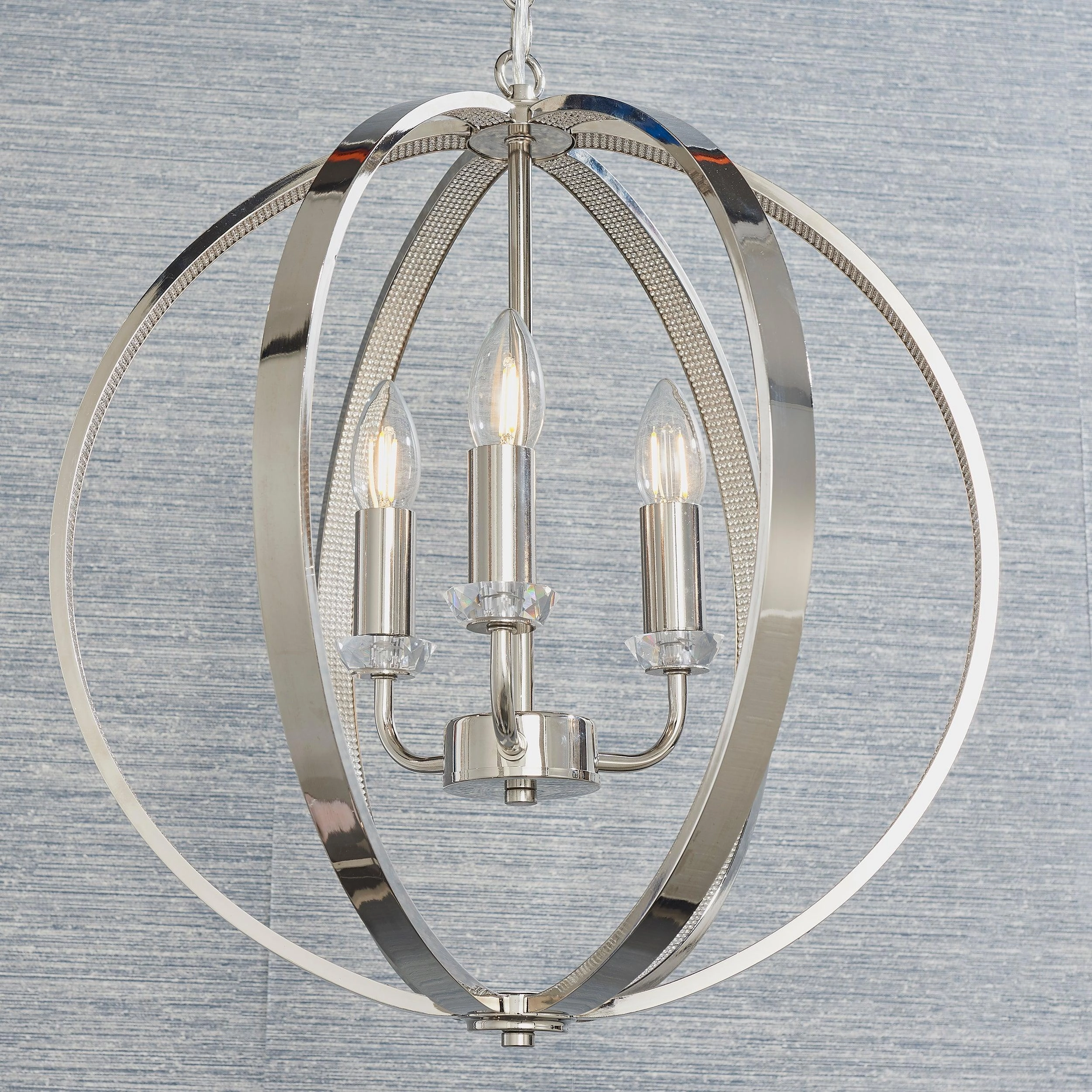 Endon Ritz 3 Light Nickel Ceiling Pendant