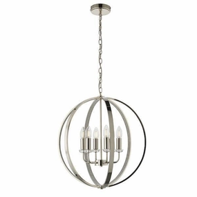 Endon Ritz 6 Light Nickel Ceiling Pendant soft glow ceiling light