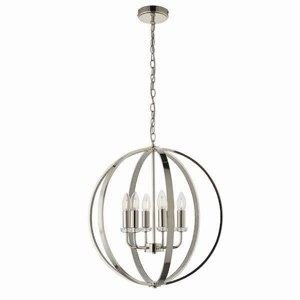 Endon Ritz 6 Light Nickel Ceiling Pendant soft glow ceiling light