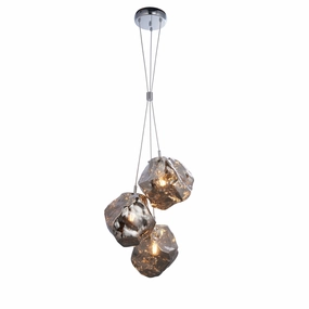 Endon Rock 3 Light Metallic Chrome Pendant Light white ceiling lamp