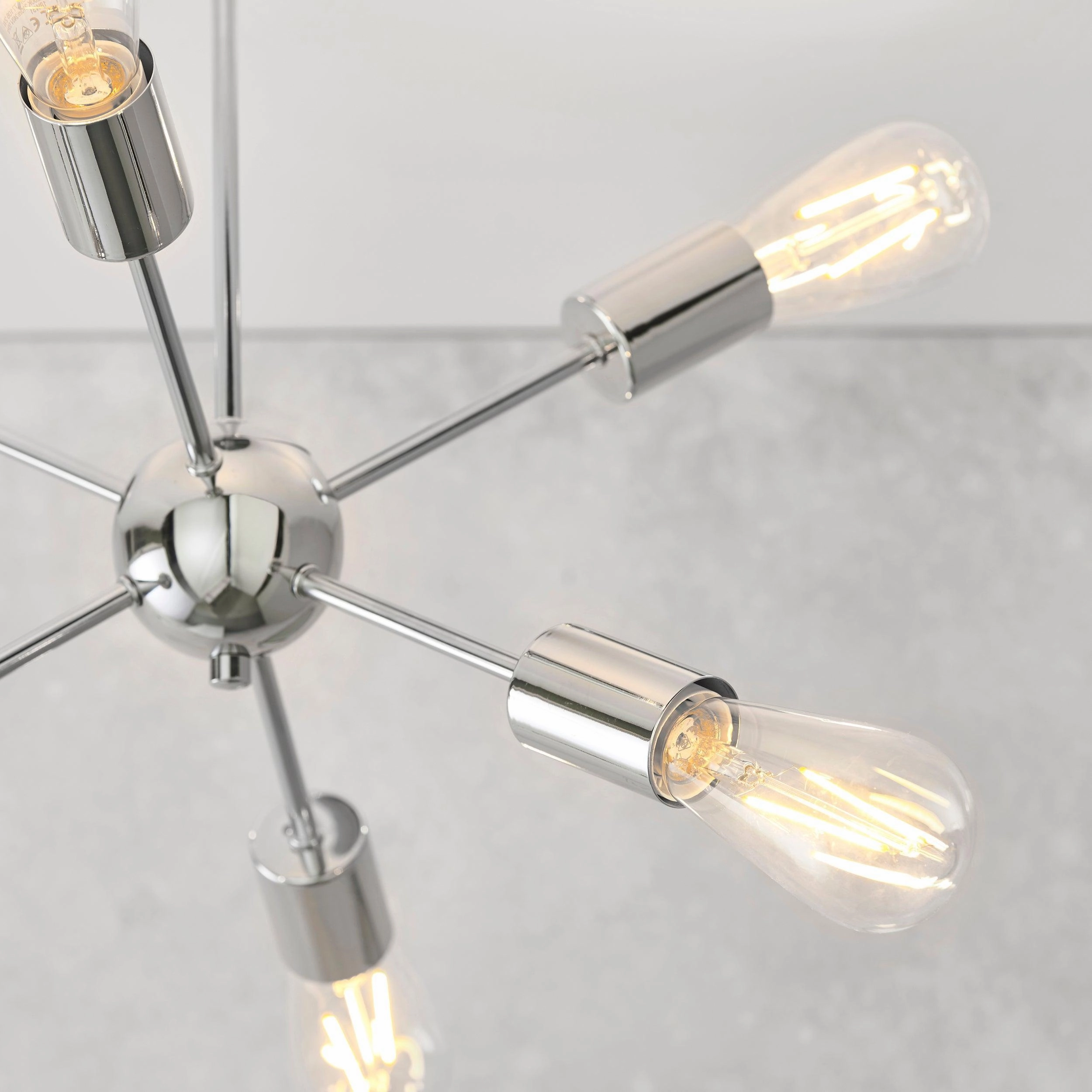 Endon Rubens 6 Light Chrome Semi Flush Ceiling Light