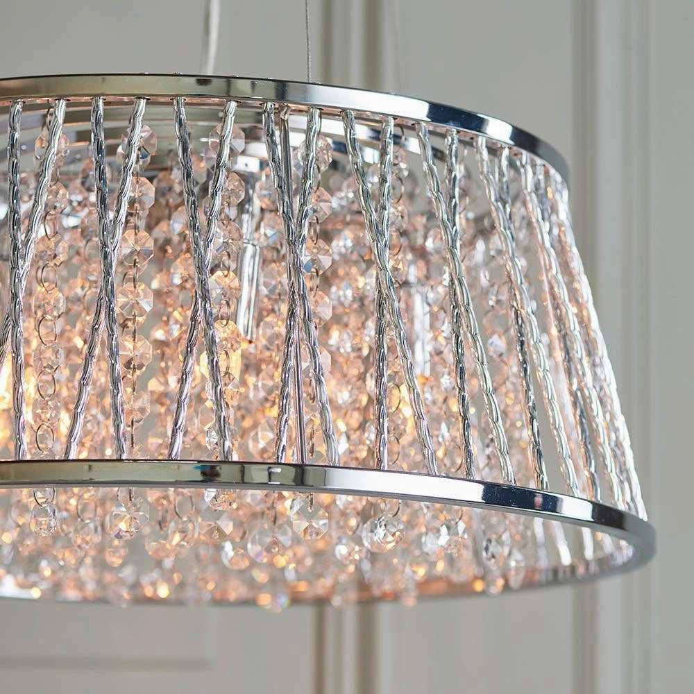 Endon Sophia 5 Light Chrome & Crystal Ceiling Pendant