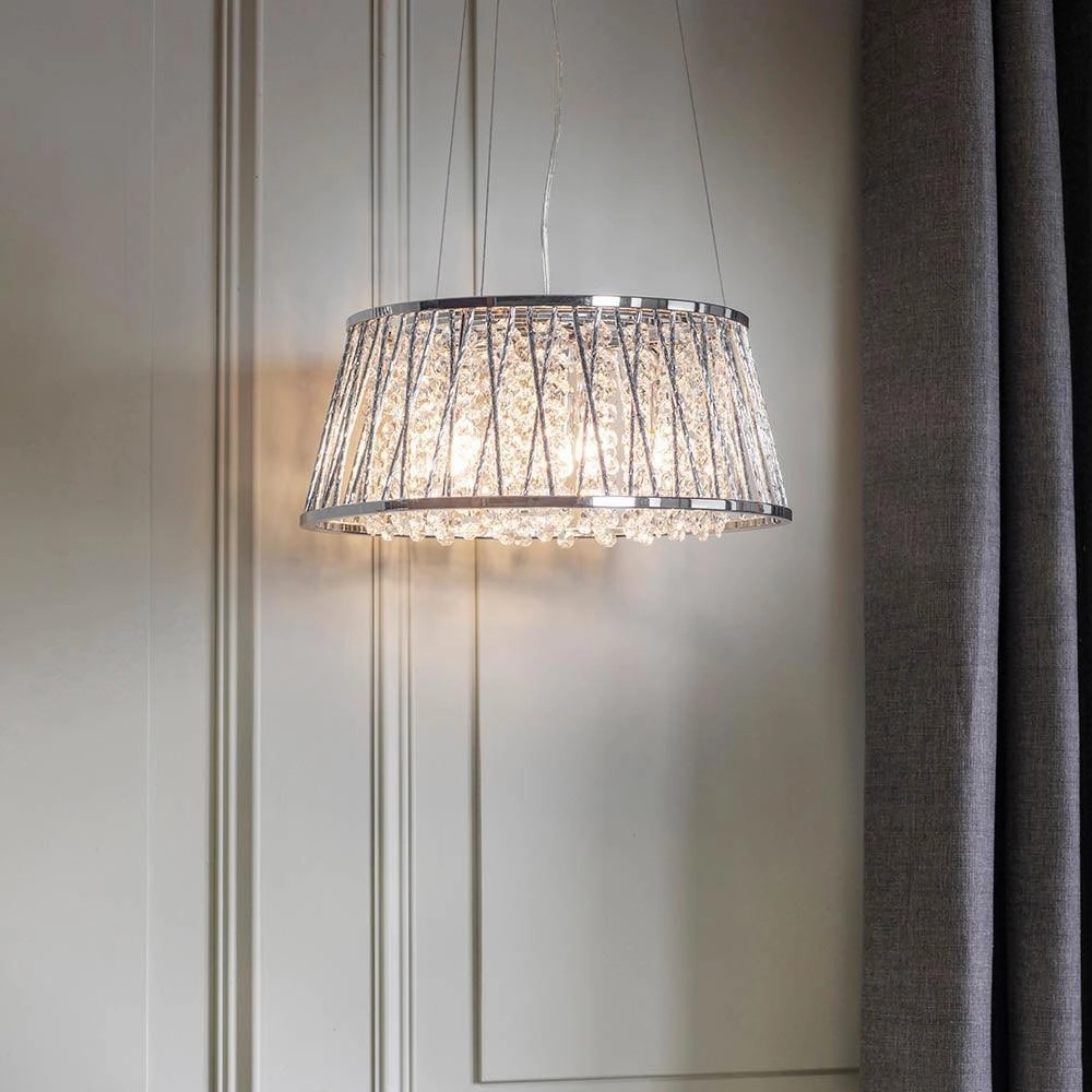 Endon Sophia 5 Light Chrome & Crystal Ceiling Pendant