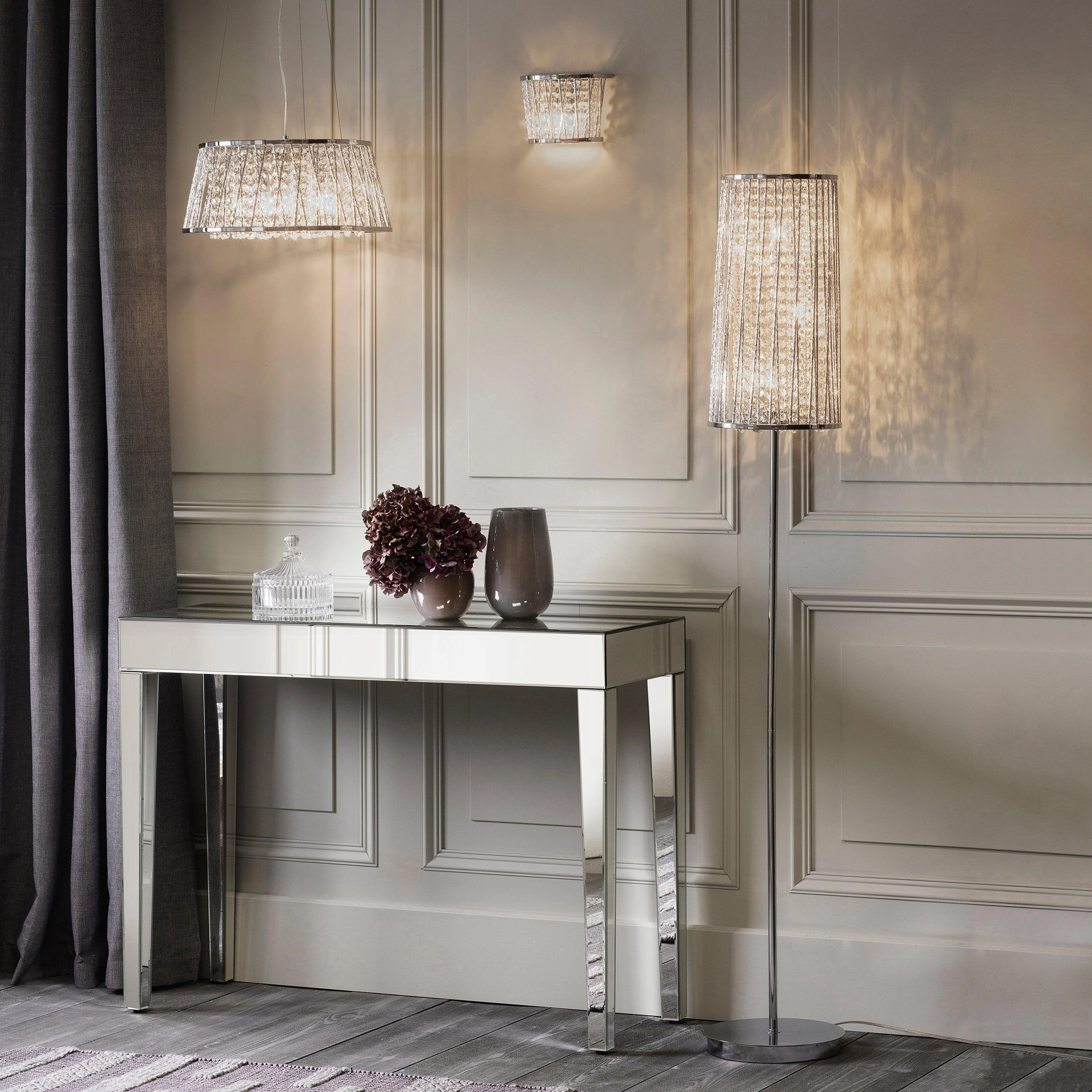 Endon Sophia 5 Light Chrome & Crystal Ceiling Pendant