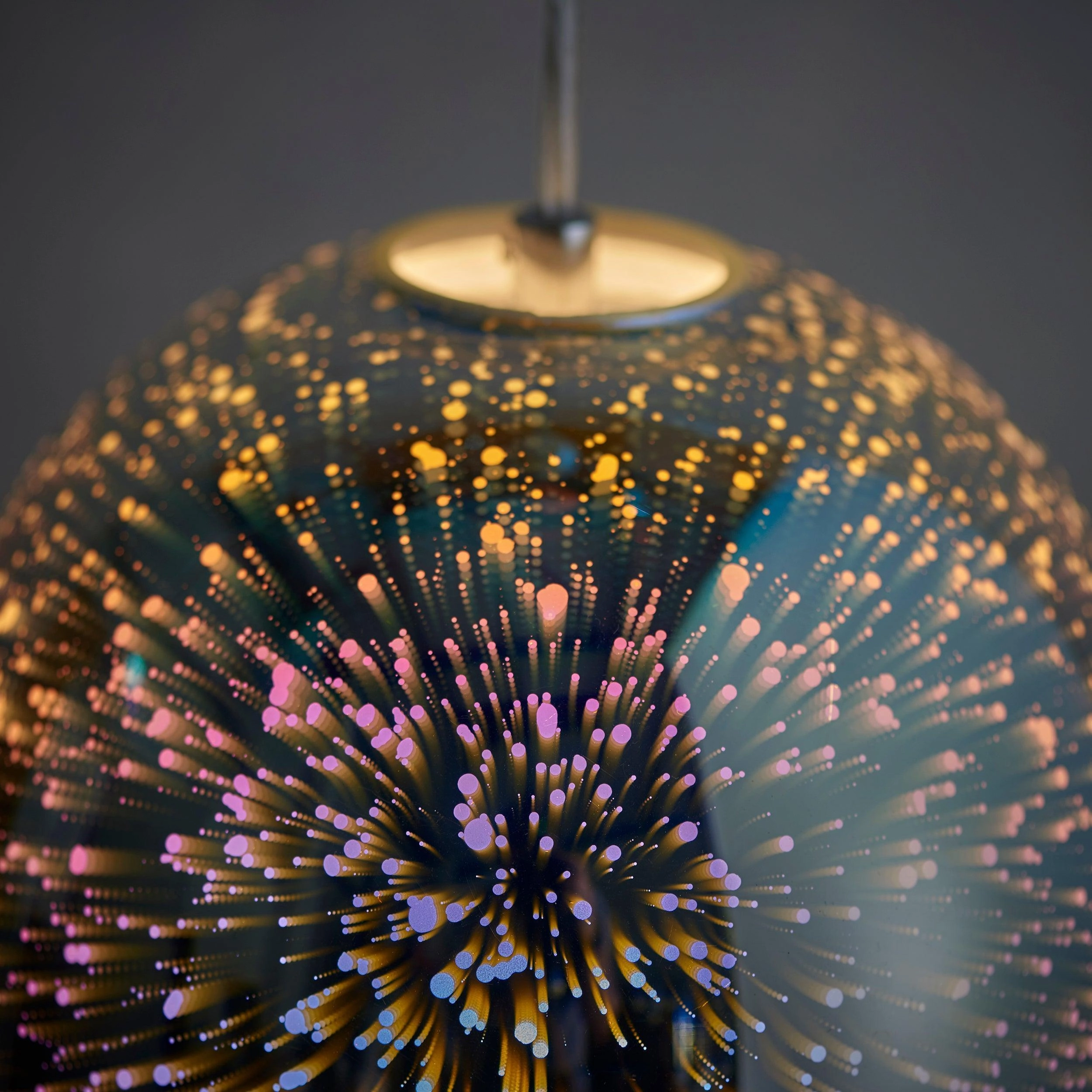 Endon Stellar 1 Light Holographic Glass & Chrome Pendant