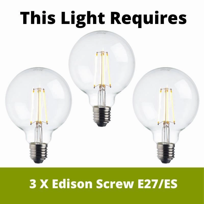 Endon Studio 3 Light Chrome Ceiling Pendant Light