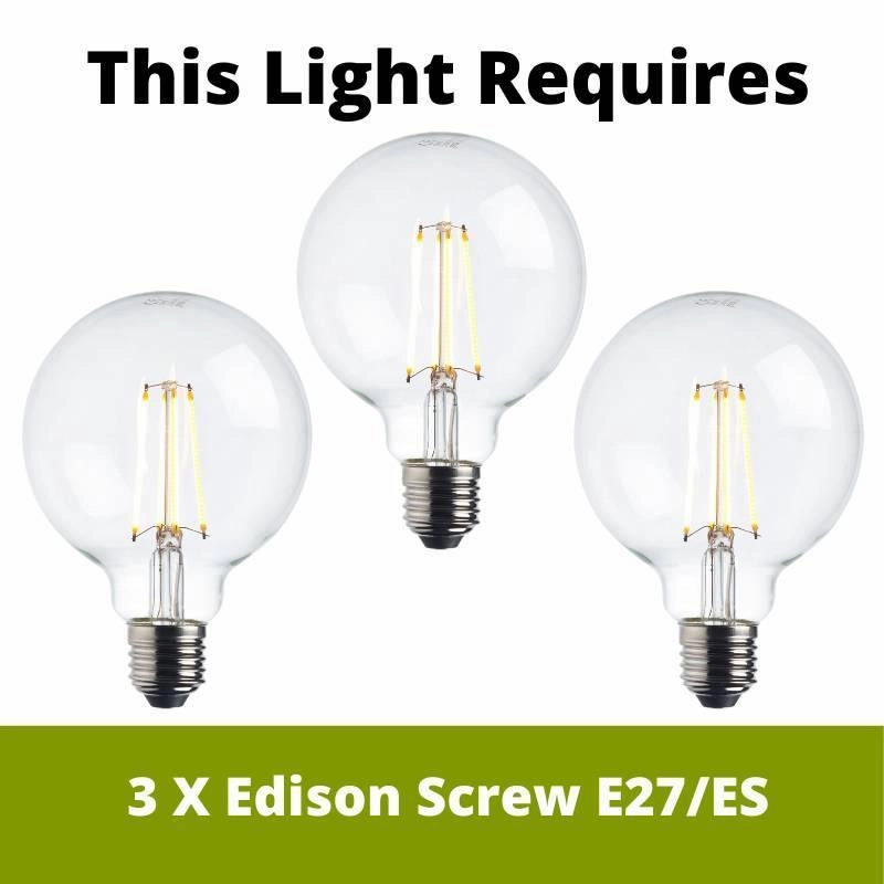 Endon Studio 3 Light Chrome Ceiling Pendant Light