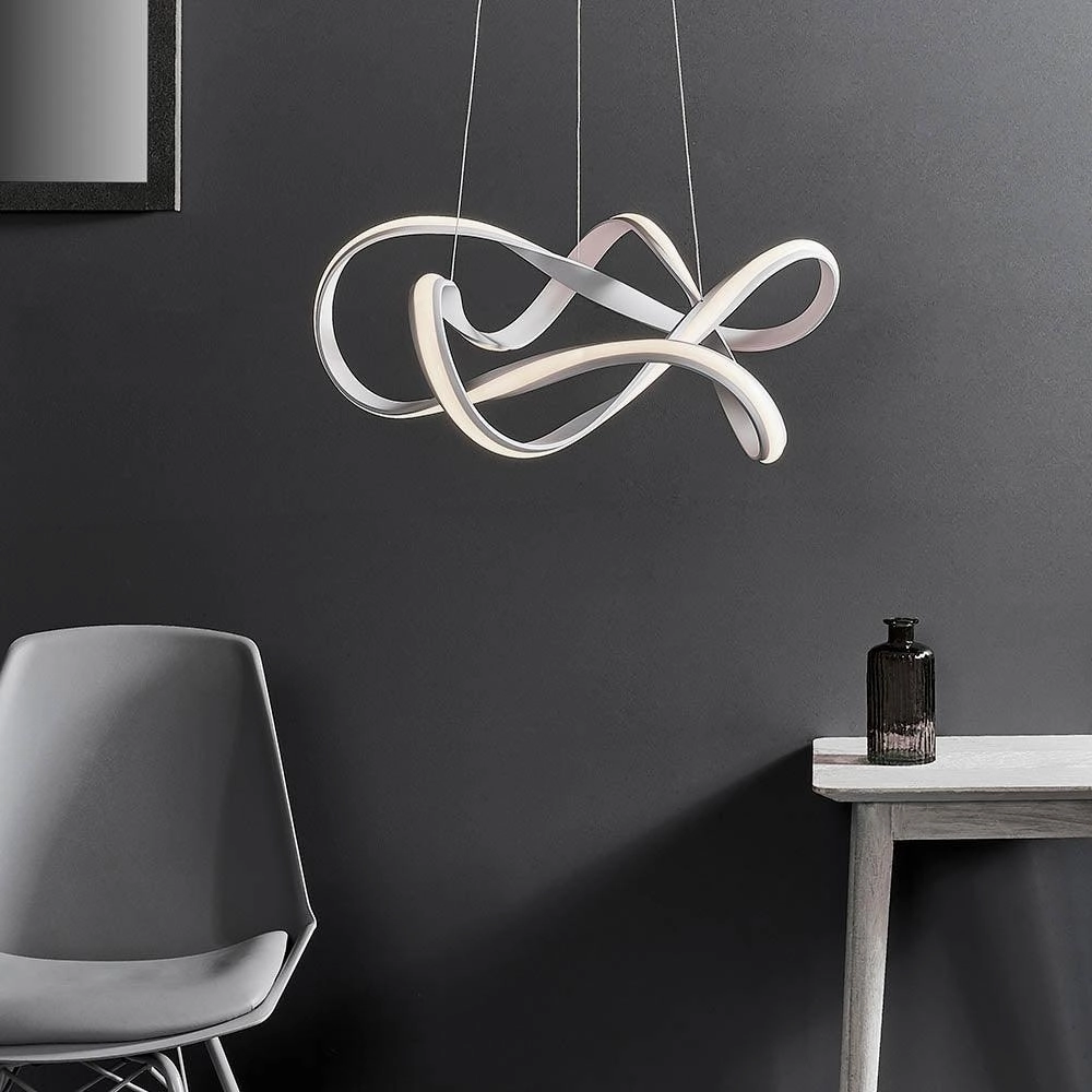 Endon Synergy 1 Light White Ceiling Pendant Light