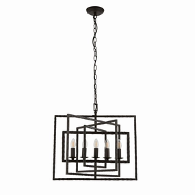 Endon Tibbet 5 Light Hammered Bronze Ceiling Pendant ambient ceiling fixture