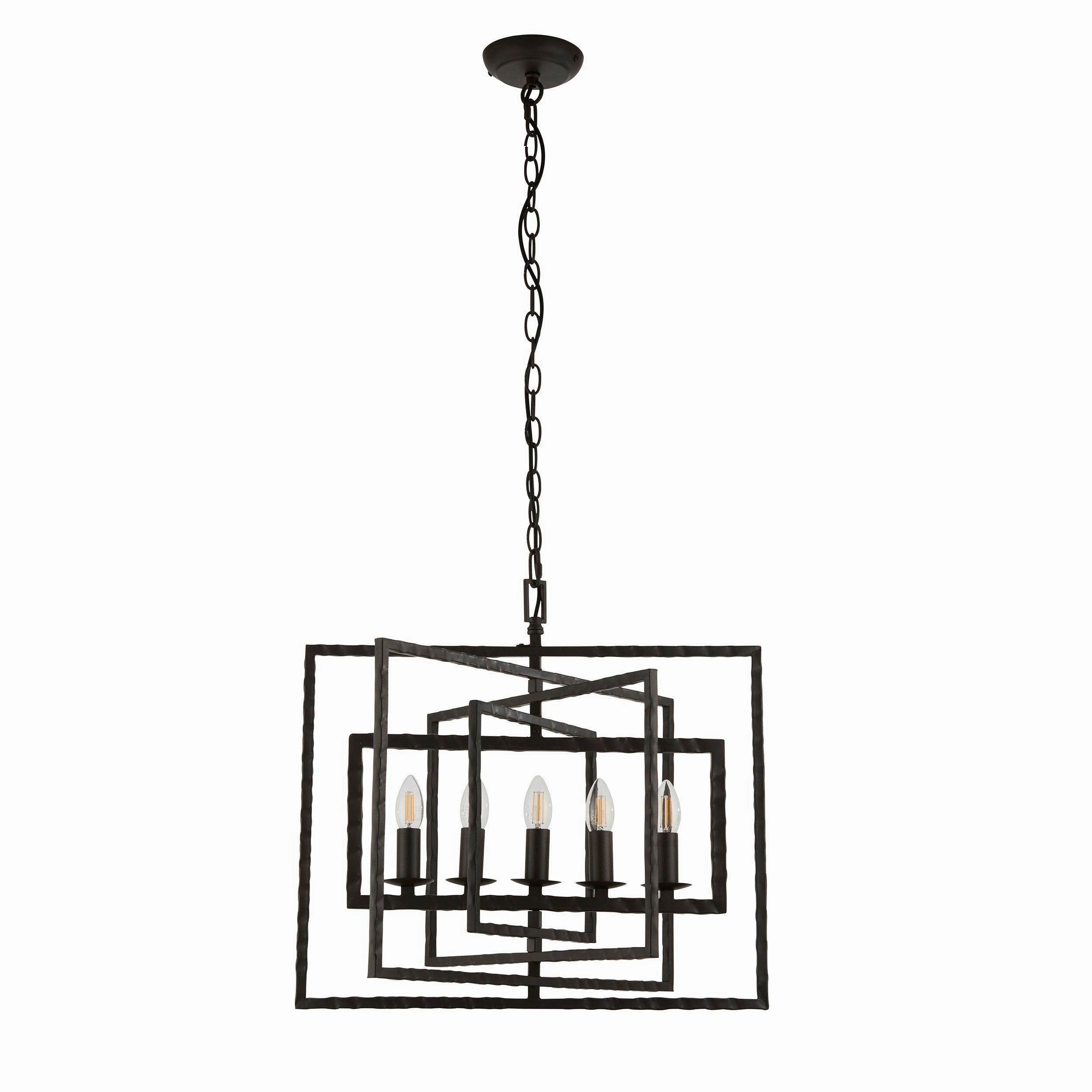 Endon Tibbet 5 Light Hammered Bronze Ceiling Pendant ambient ceiling fixture