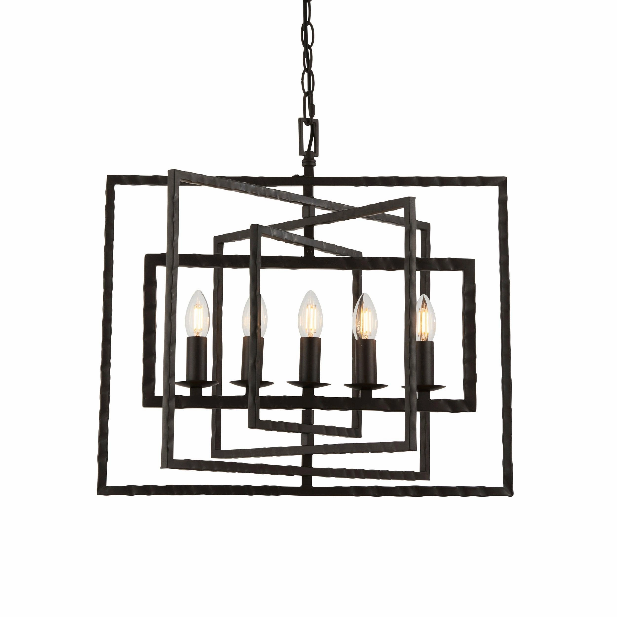 Endon Tibbet 5 Light Hammered Bronze Ceiling Pendant