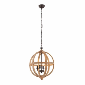 Endon Toba 4 Light Wood Ceiling Pendant Light ambient ceiling fixture