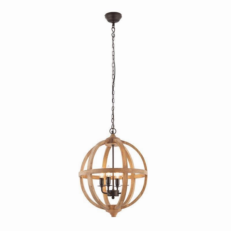 Endon Toba 4 Light Wood Ceiling Pendant Light ambient ceiling fixture