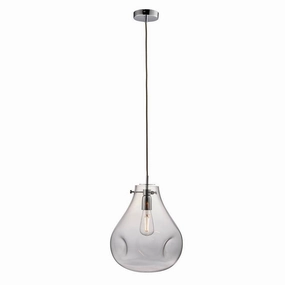 Endon Utopia 1 Light Clear Glass Ceiling Pendant soft glow ceiling light