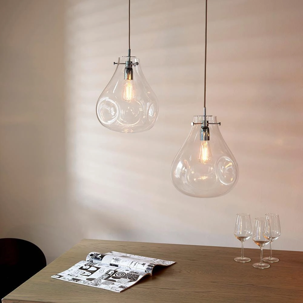 Endon Utopia 1 Light Clear Glass Ceiling Pendant