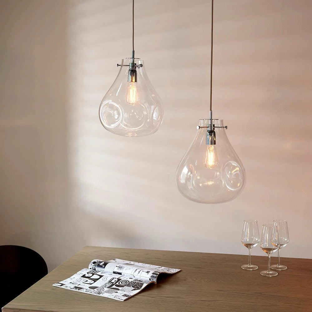 Endon Utopia 1 Light Clear Glass Ceiling Pendant