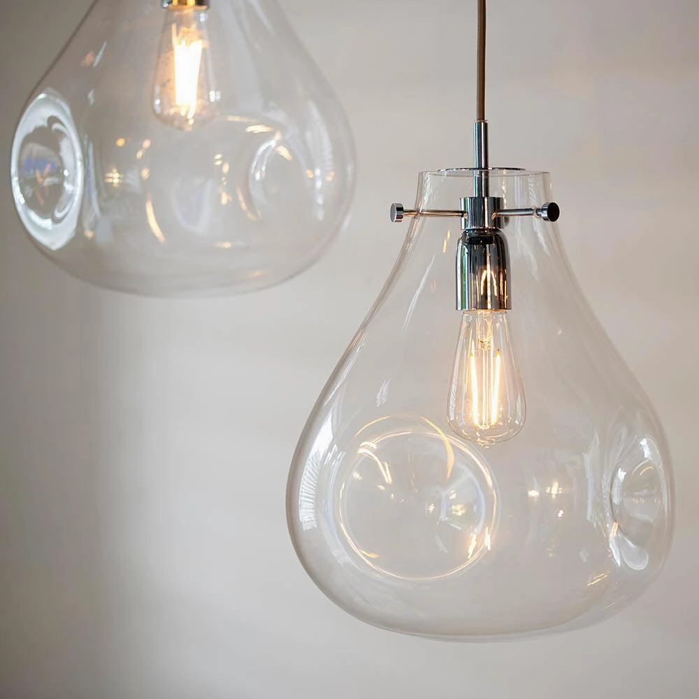 Endon Utopia 1 Light Clear Glass Ceiling Pendant