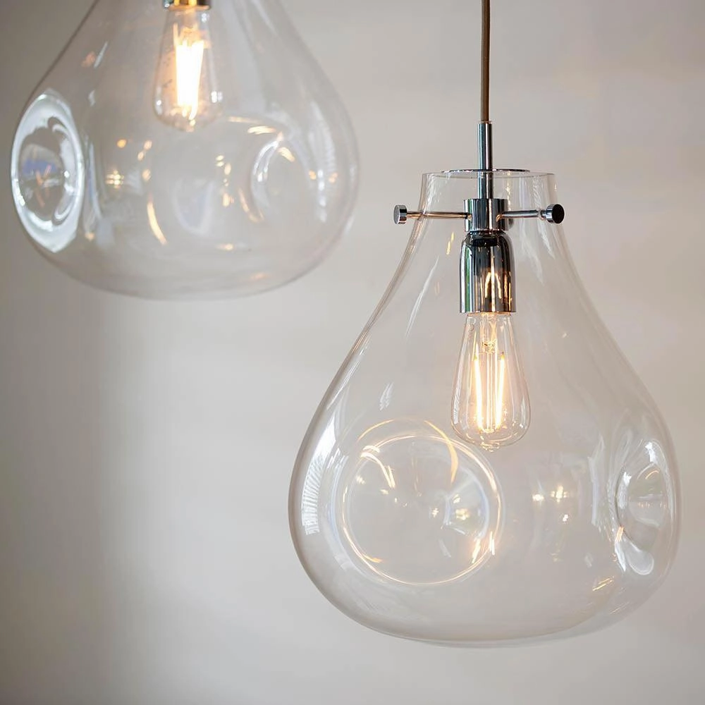 Endon Utopia 1 Light Clear Glass Ceiling Pendant
