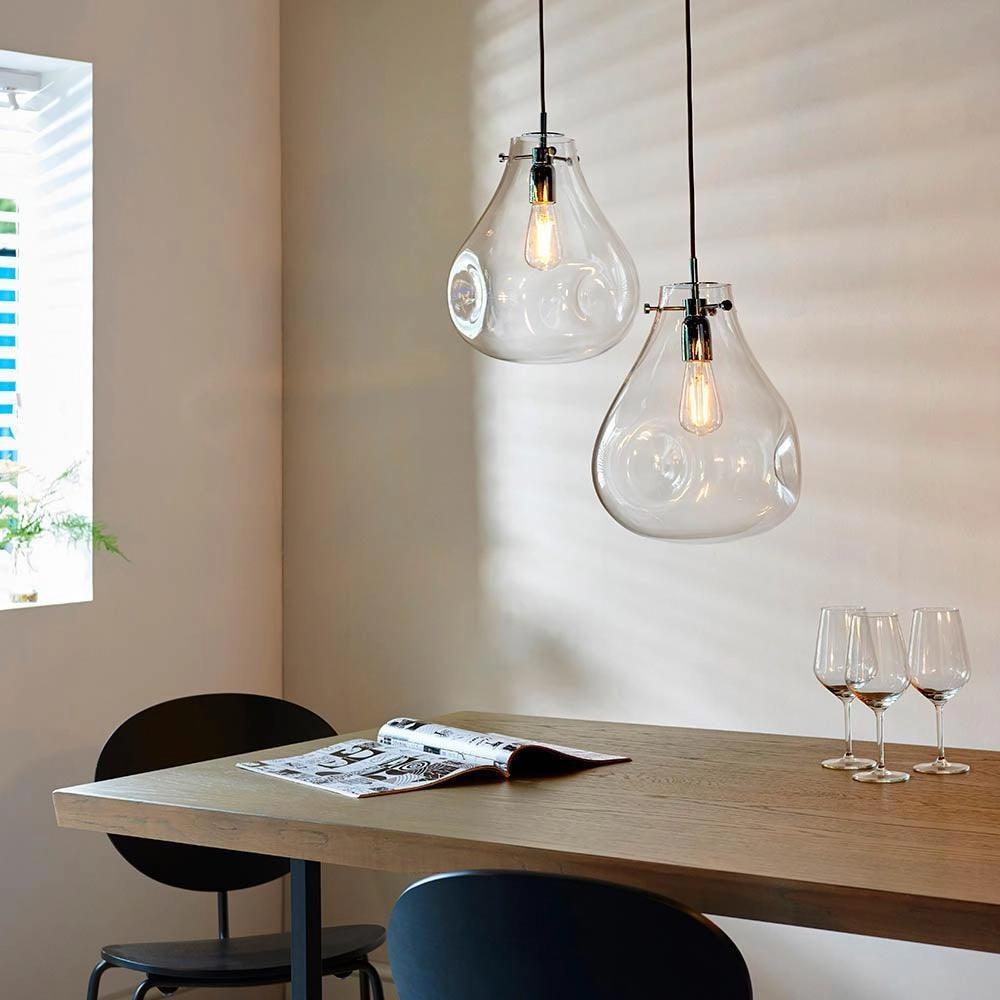 Endon Utopia 1 Light Clear Glass Ceiling Pendant