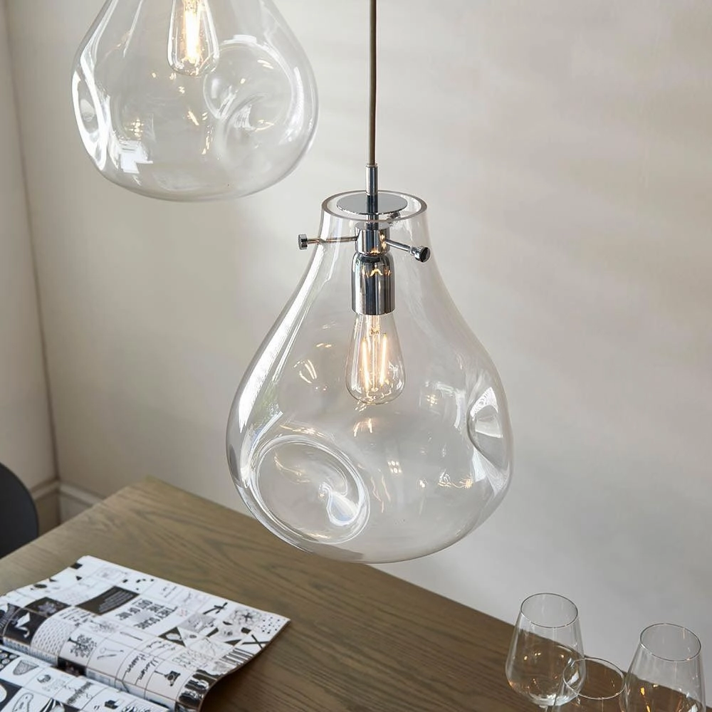 Endon Utopia 1 Light Clear Glass Ceiling Pendant